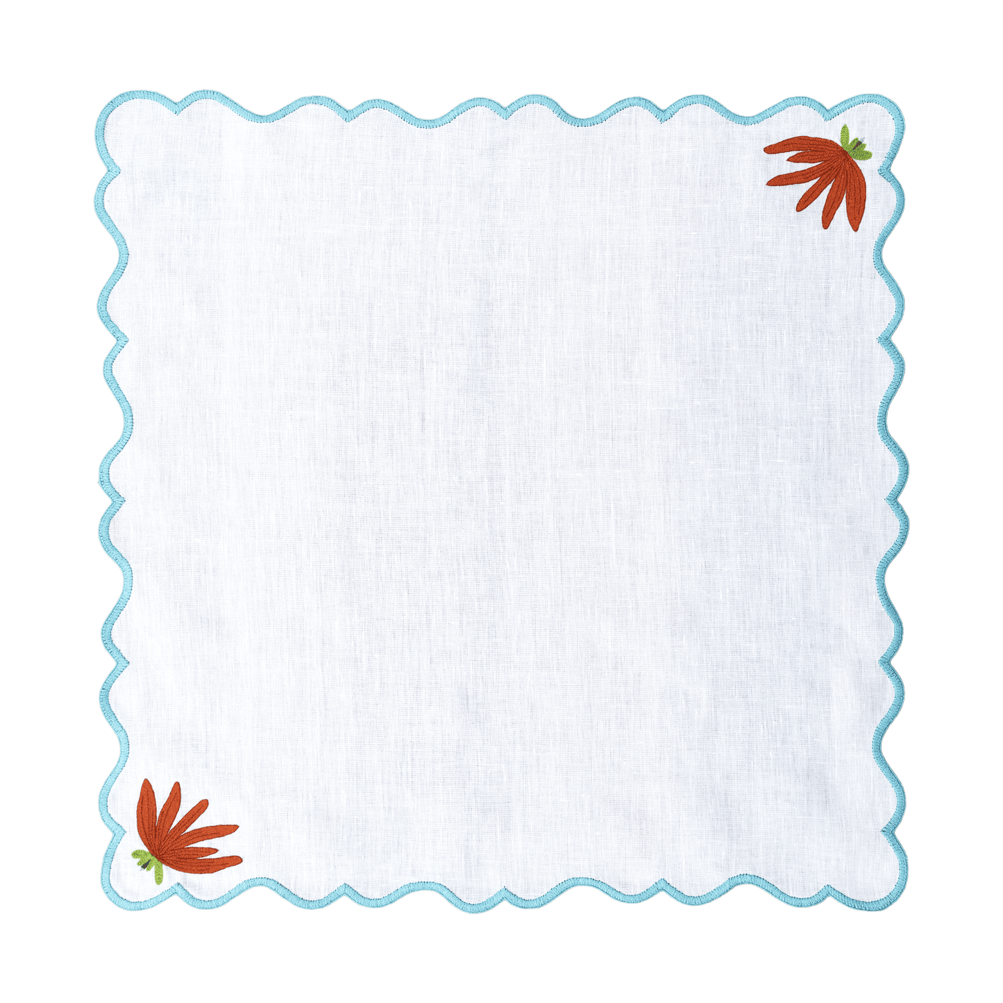 Hand Embroidered Heirloom Petals Napkins 18" x 18" (Set of 4)