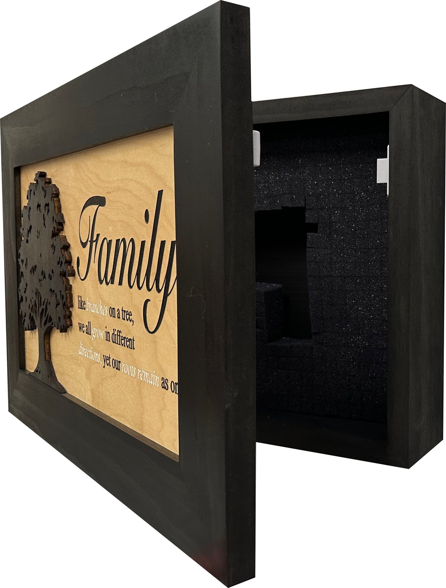 Family Tree Hidden Gun Safe - Handcrafted Gun Concealment Decor - Hidden Gun Shelf for Quick Access