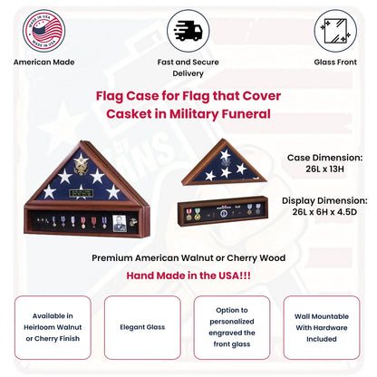Flag Case for Flag that Cover Casket in Military Funeral.