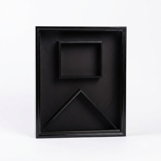Flag Display Case with Glass Front and Certificate Holder, Velvet Backing