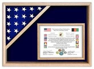 Flag Display Cases - Certificate Flag Shadow Box, Made in USA
