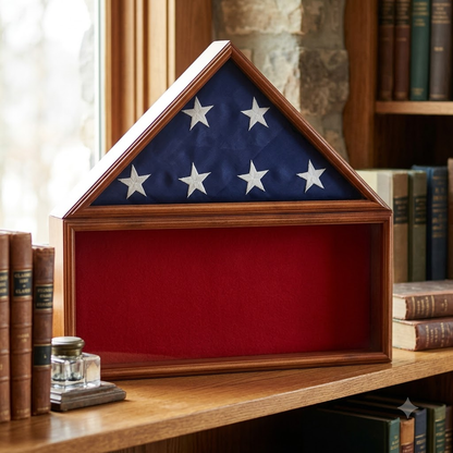 Flag Memorabilia Display Case,Red Background,Flag Case