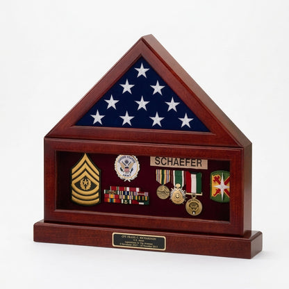 Flag Display Case, Flag Medal and Base - 3' x 5' flag