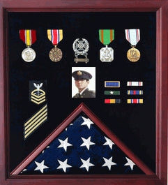 Flag Display Case Combination For Medals and Photos