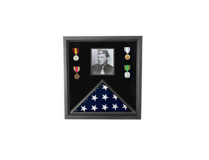 Flags Connections Military Photo Flag and Medal Display Case