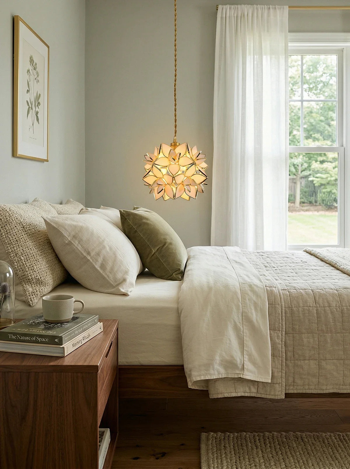 Floral Glass Pendant Lamp