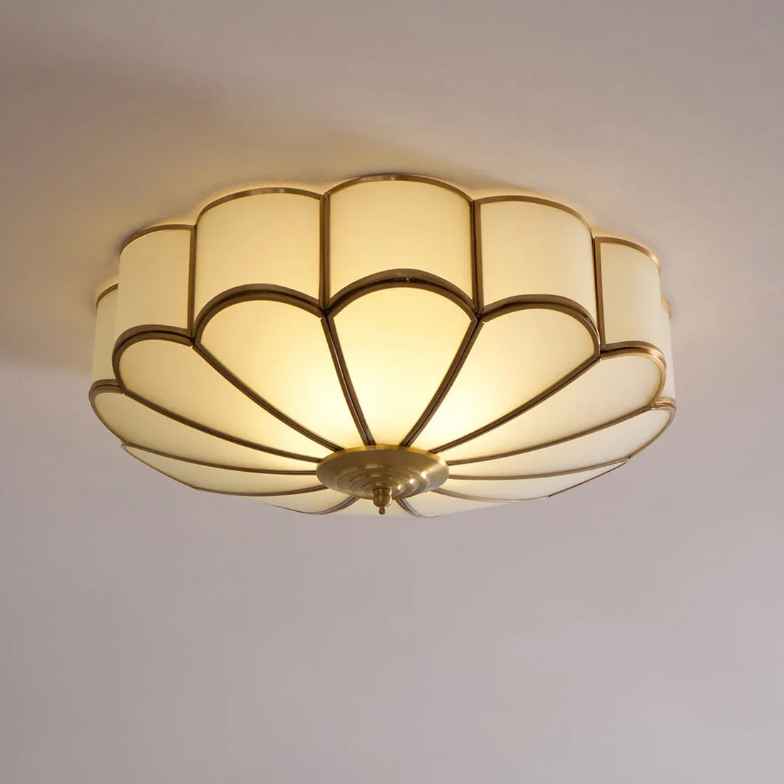 Floral Glass Flush Mount Ceiling Light