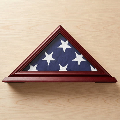 3'x5' Flag Display Case, Shadow Box (Not for Burial Funeral Flag), Solid Wood, Cherry Finish.