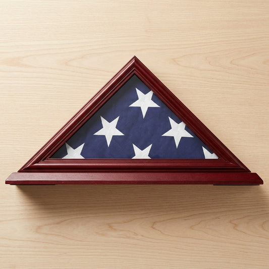 3'x5' Flag Display Case, Shadow Box (Not for Burial Funeral Flag), Solid Wood, Cherry Finish.