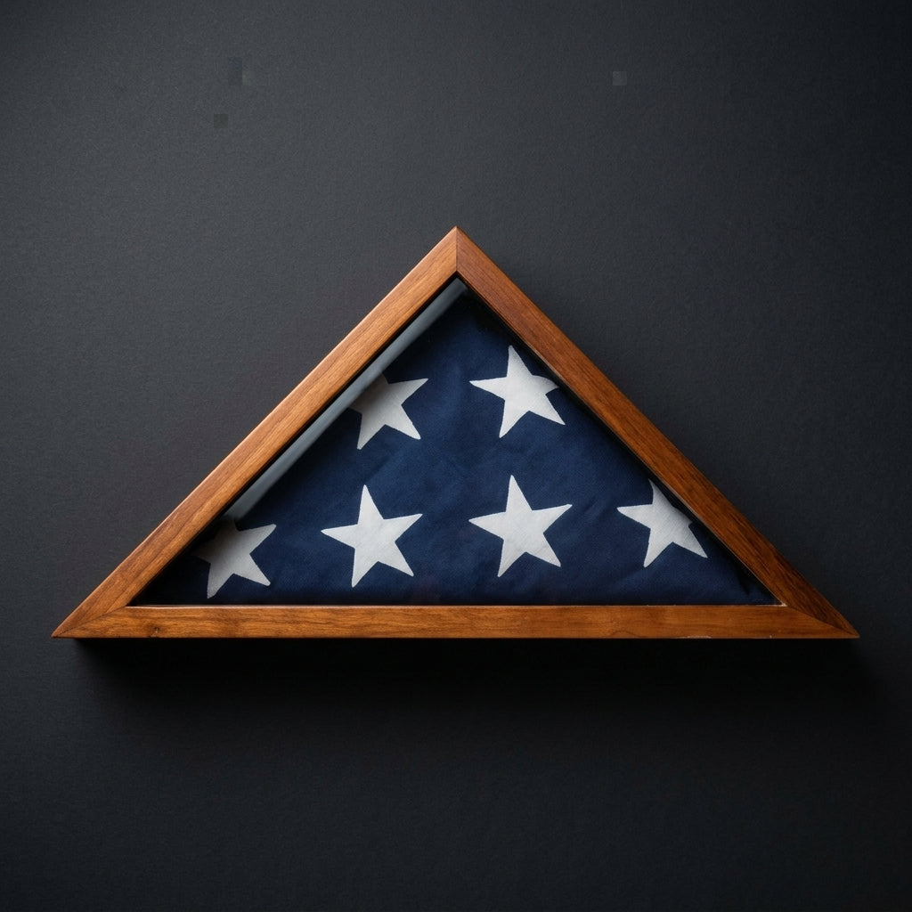 Capitol Flag Case for 3' by 5' Burial/Presentation Flag, Dark Walnut