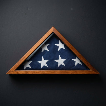Capitol Flag Case for 3' by 5' Burial/Presentation Flag, Dark Walnut