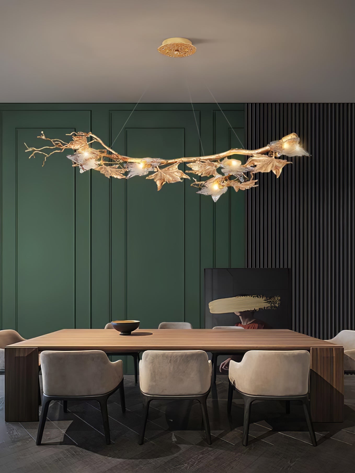 Folio Branch Brass Chandelier