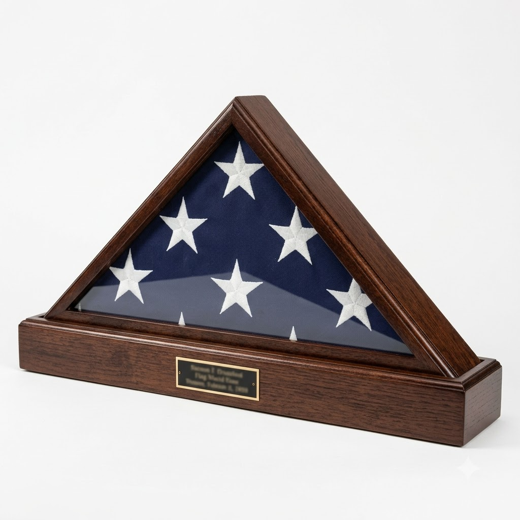 Officers Flag Display Case AND Pedestal for 5ft x 9.5ft Flag Case