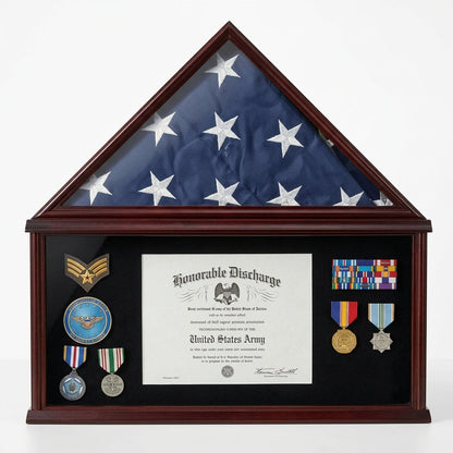 Large Military Shadow Box Frame Memorial Burial Funeral Flag Display Case - 5' X 9.5' Flag