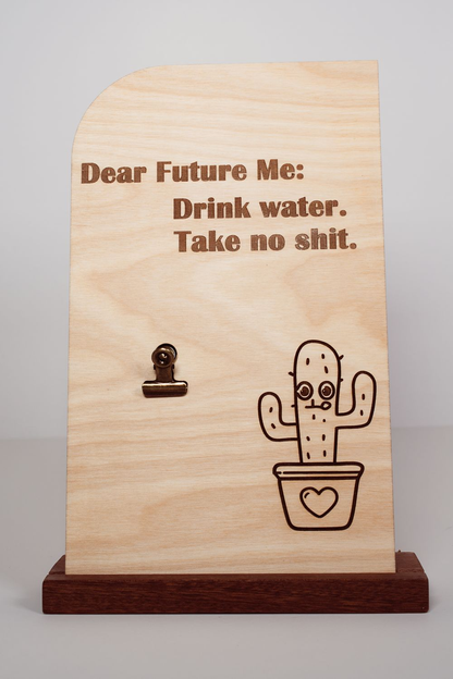 Wooden Message Board with Clip