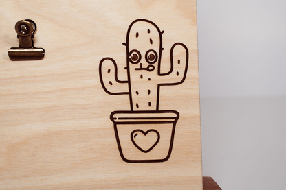 Wooden Message Board with Clip