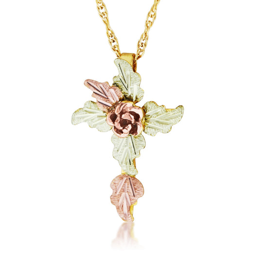 Foliage Cross - Black Hills Gold Pendant
