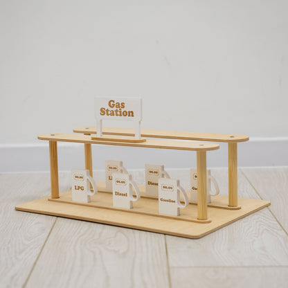 Wooden Gas Station Toy