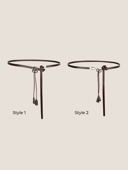 Recycled Leather Belt Versatile Styling For Dress And Blazer VIVETTE