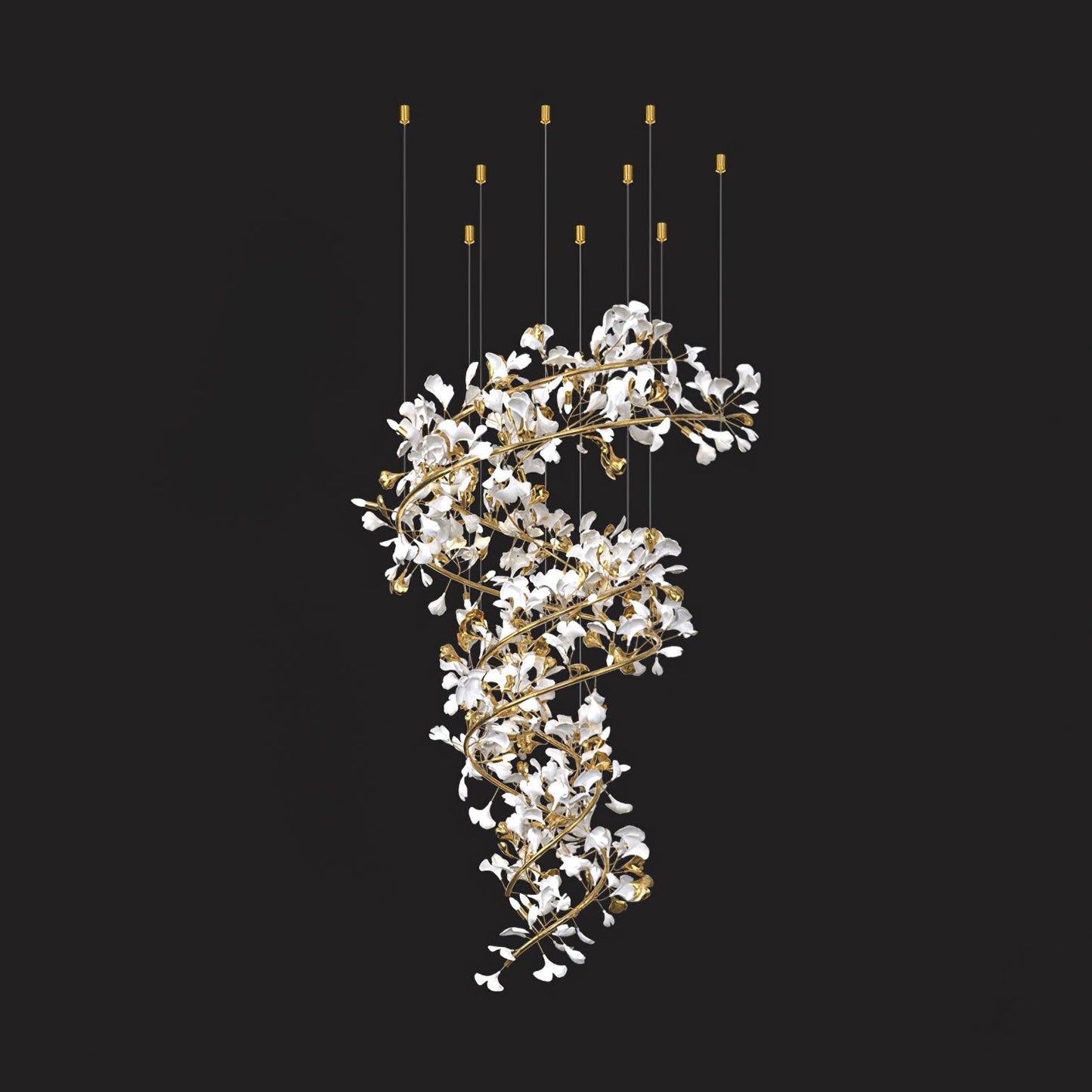 Gingko Ceramic Chandelier Q