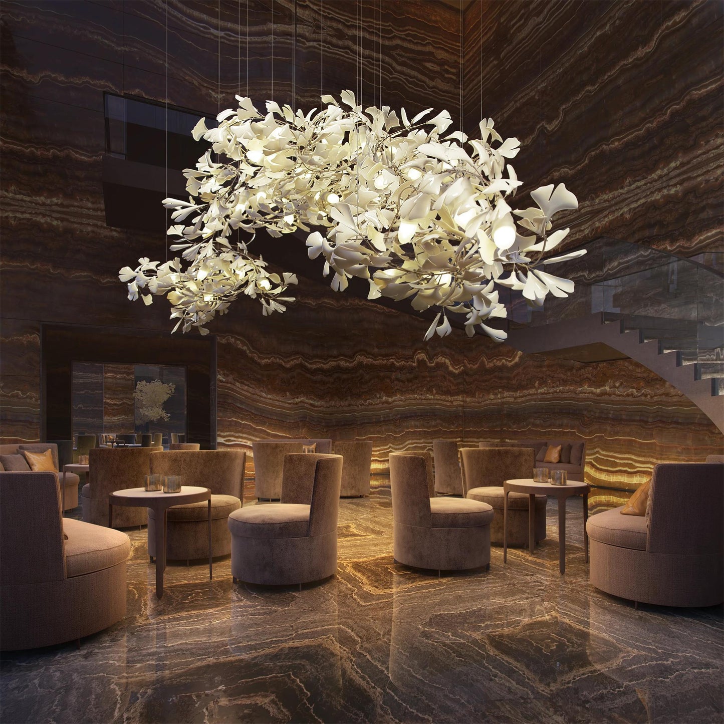 Gingko Ceramic Chandelier C