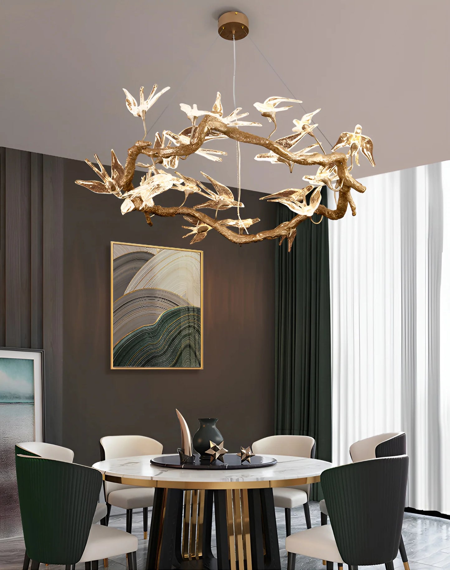 Glass Swallow Chandelier