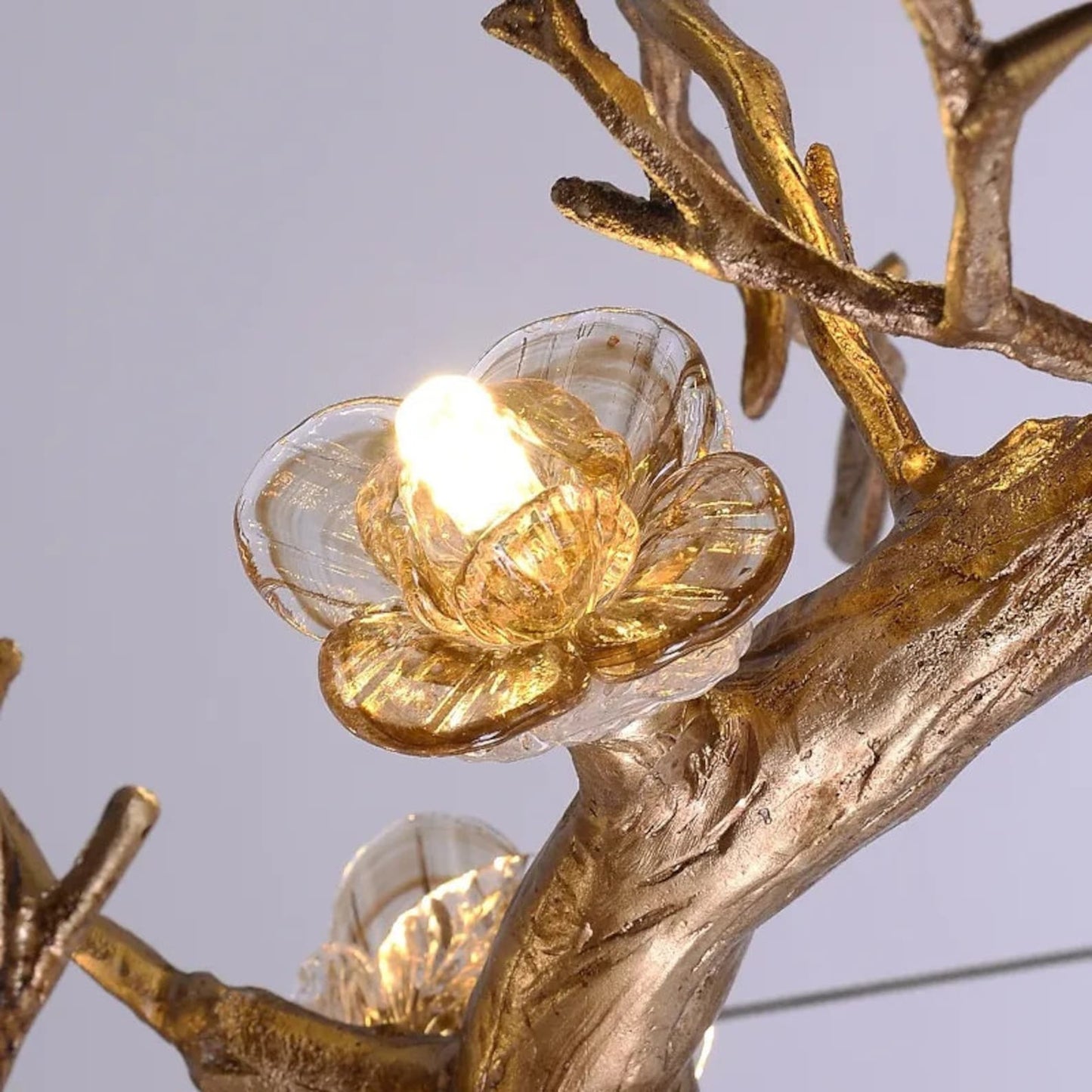 Glass Flower Tree Branch Chandelier