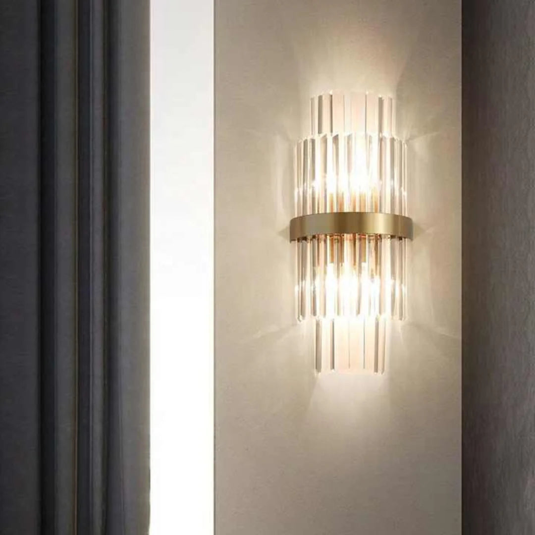 Rectangular Crystal Strip Elegant Wall Lamp