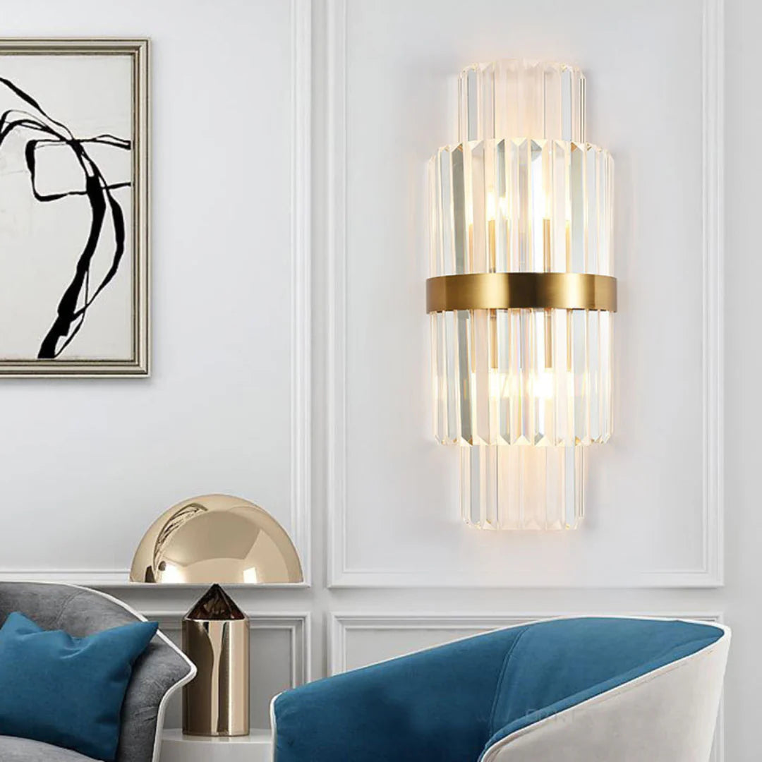 Rectangular Crystal Strip Elegant Wall Lamp
