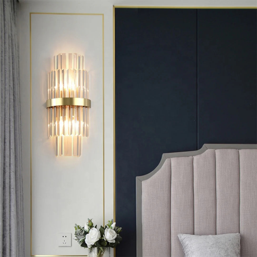 Rectangular Crystal Strip Elegant Wall Lamp