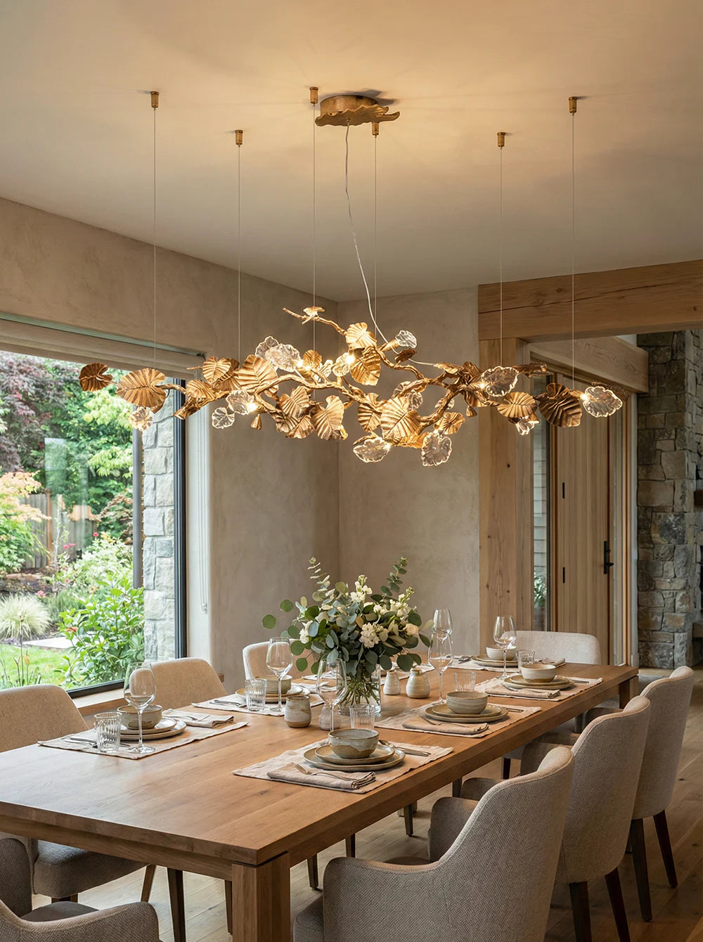 Gold Leaf Chandelier