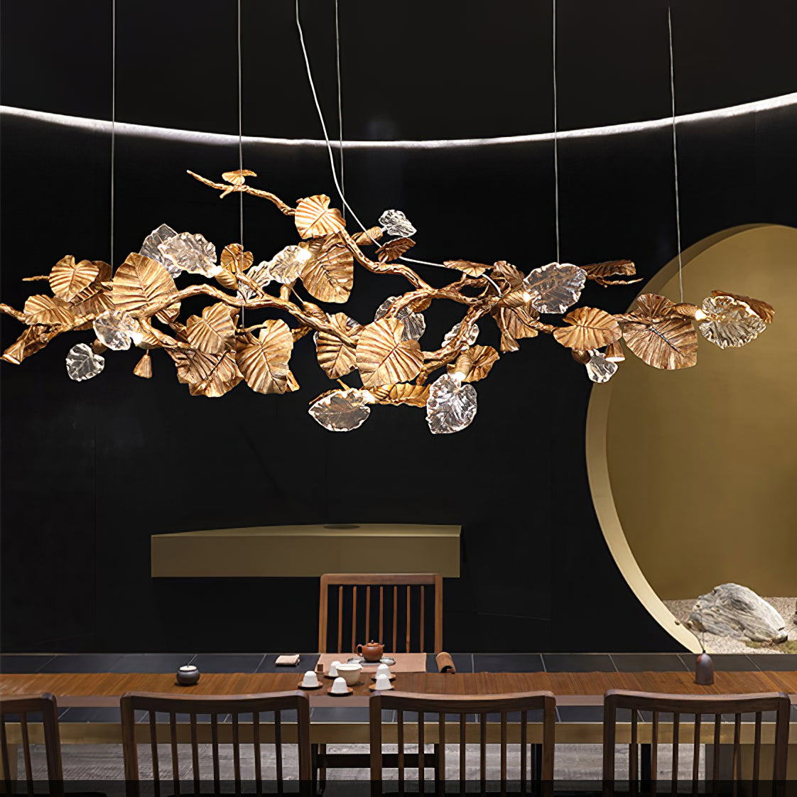 Gold Leaf Chandelier