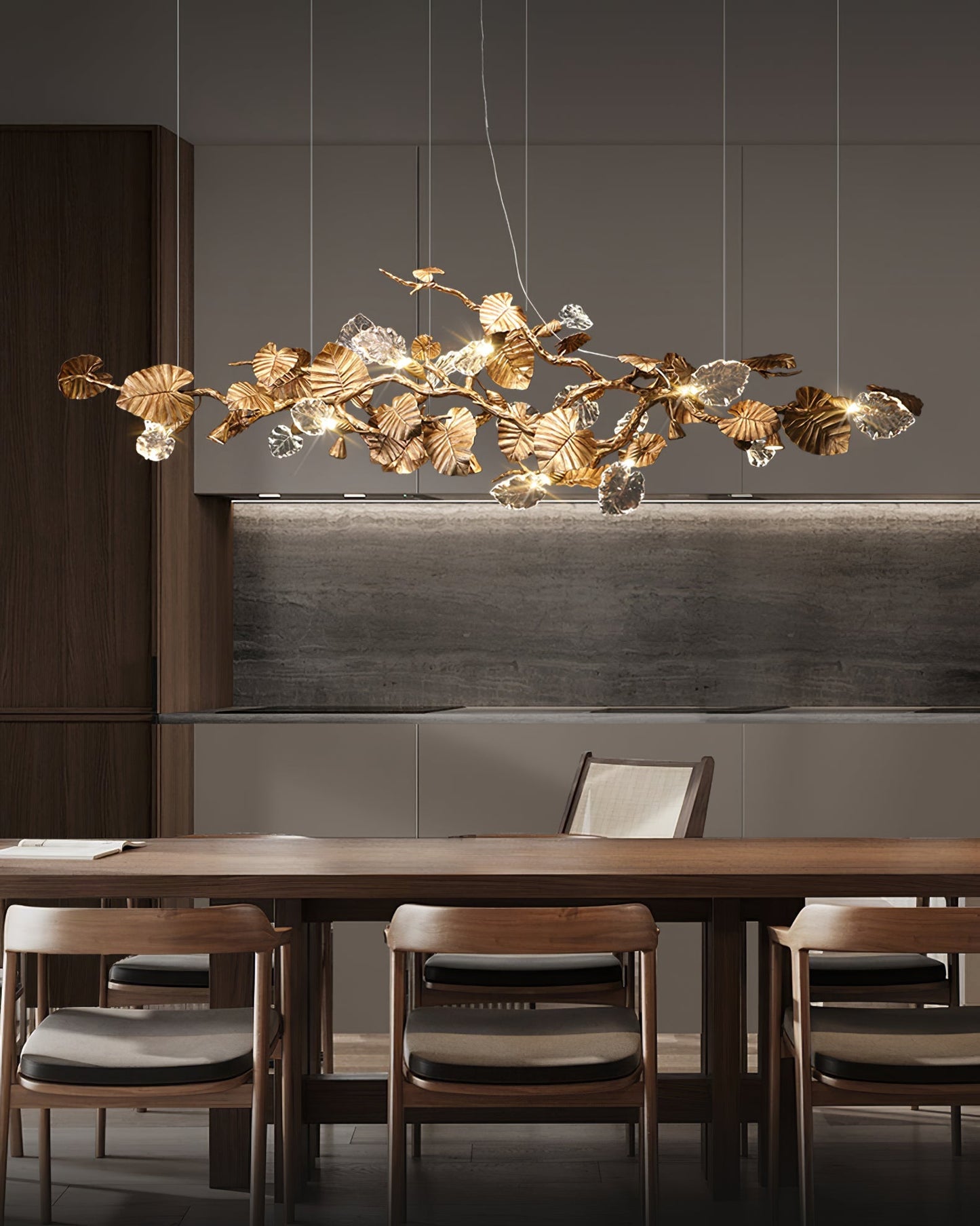 Gold Leaf Chandelier