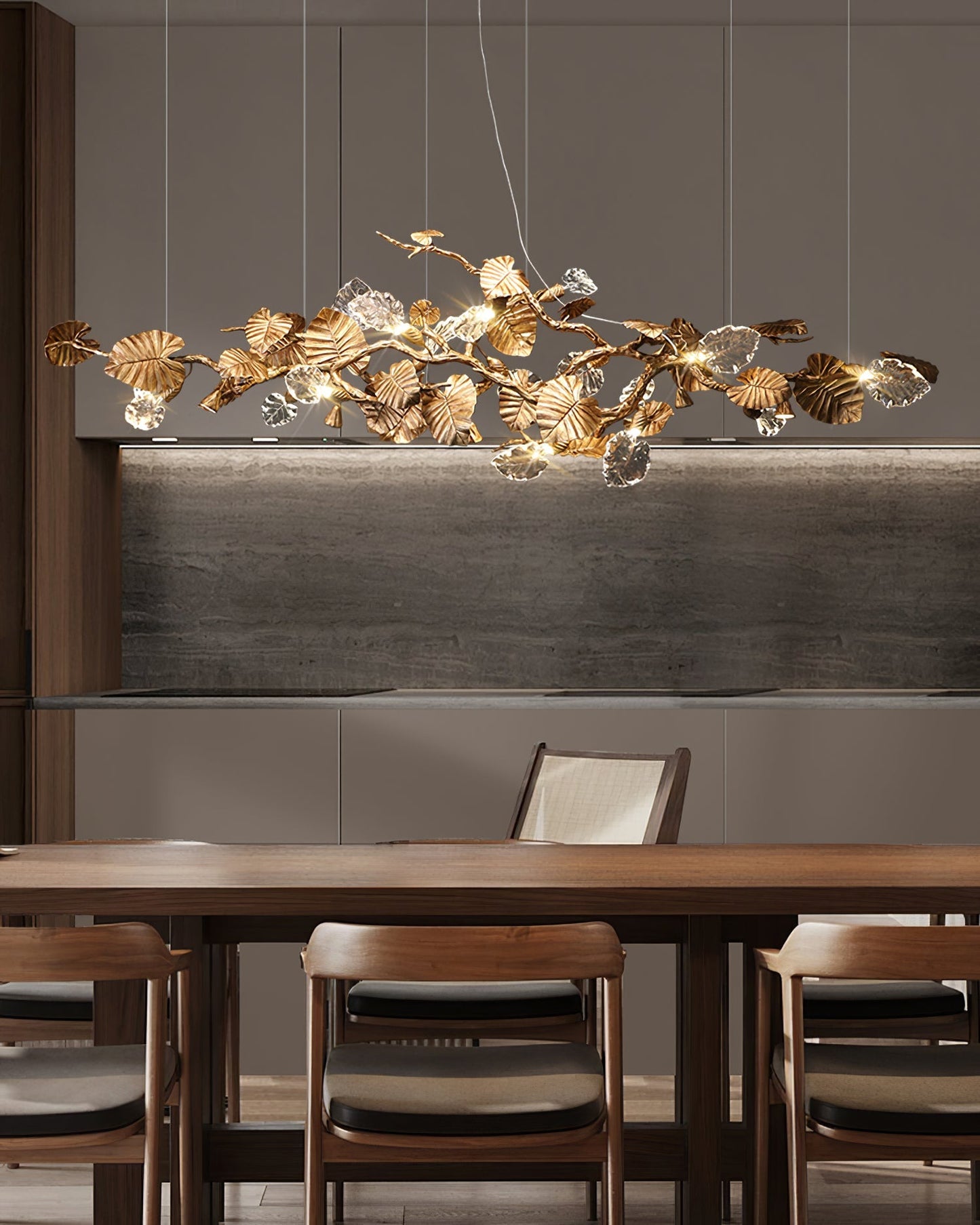 Gold Leaf Chandelier