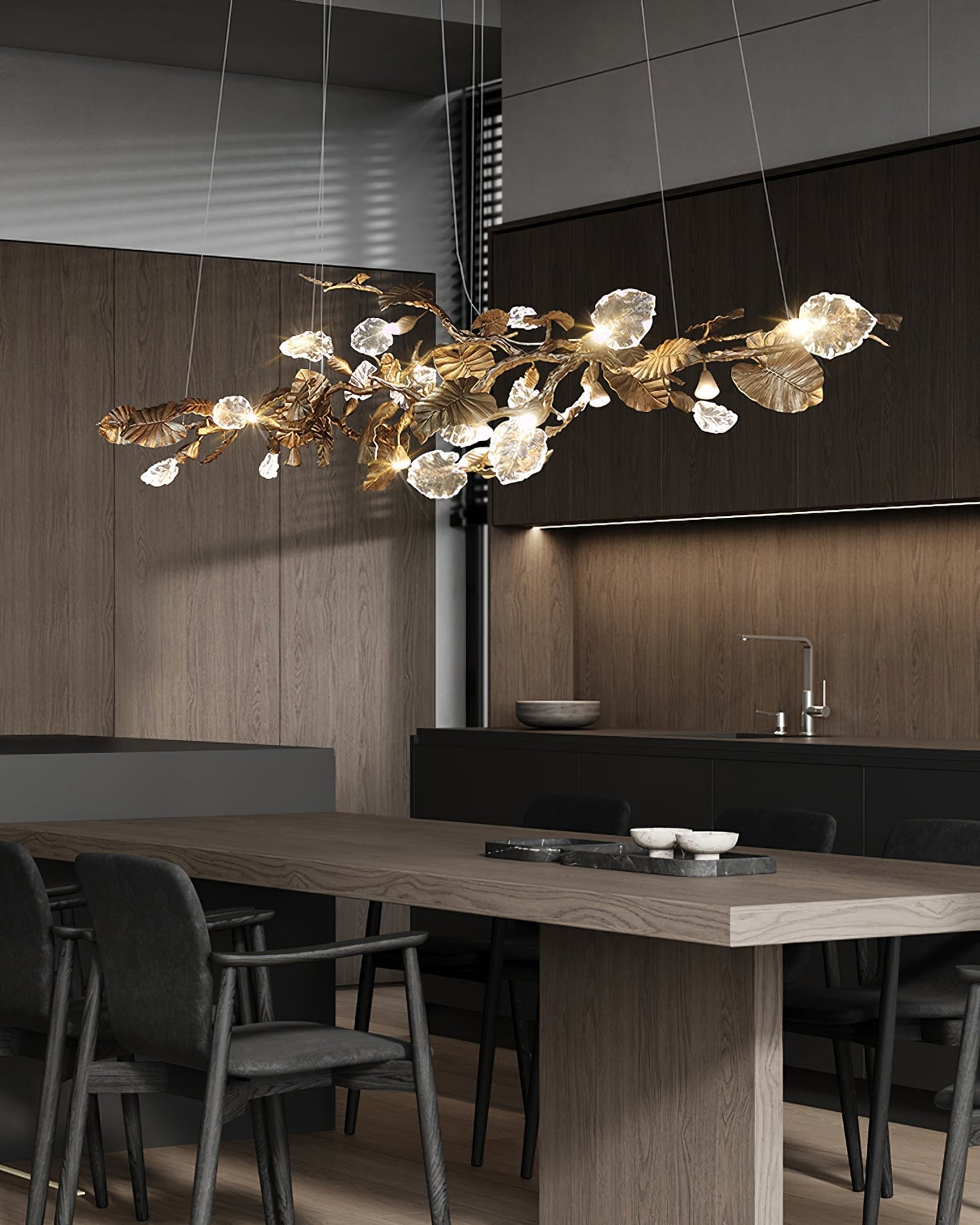 Gold Leaf Chandelier