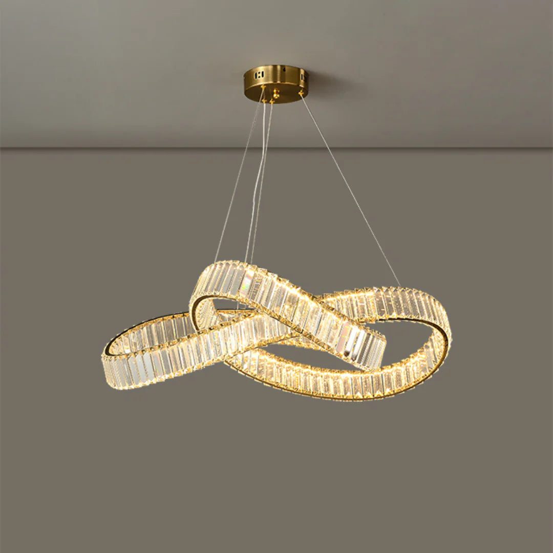 Golden Ring Round Crystal Chandelier