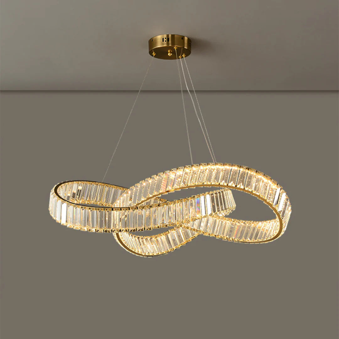 Golden Ring Round Crystal Chandelier