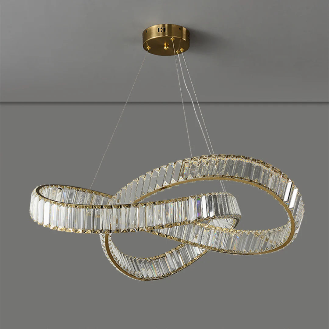 Golden Ring Round Crystal Chandelier