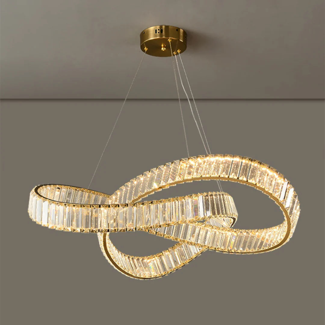Golden Ring Round Crystal Chandelier