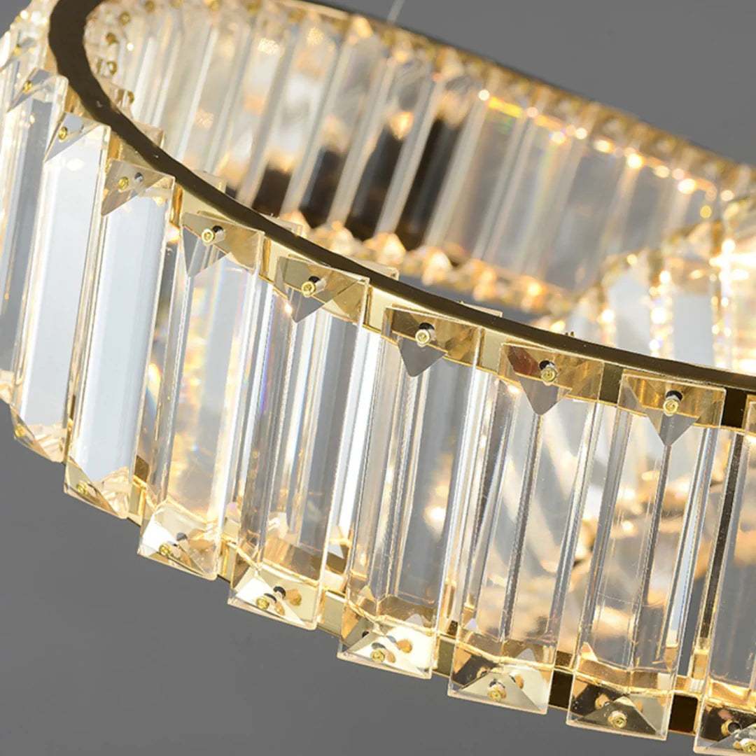 Golden Ring Round Crystal Chandelier