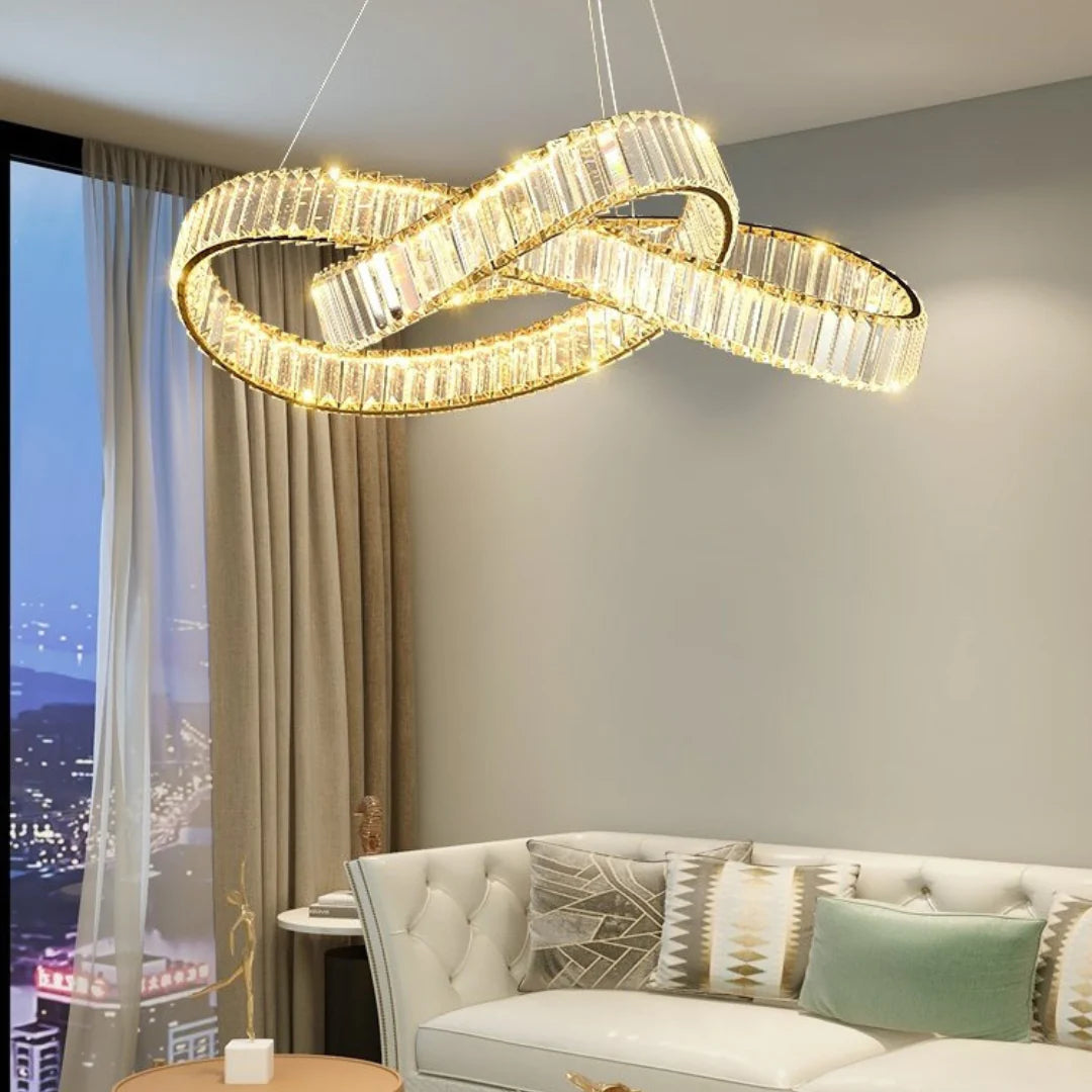 Golden Ring Round Crystal Chandelier