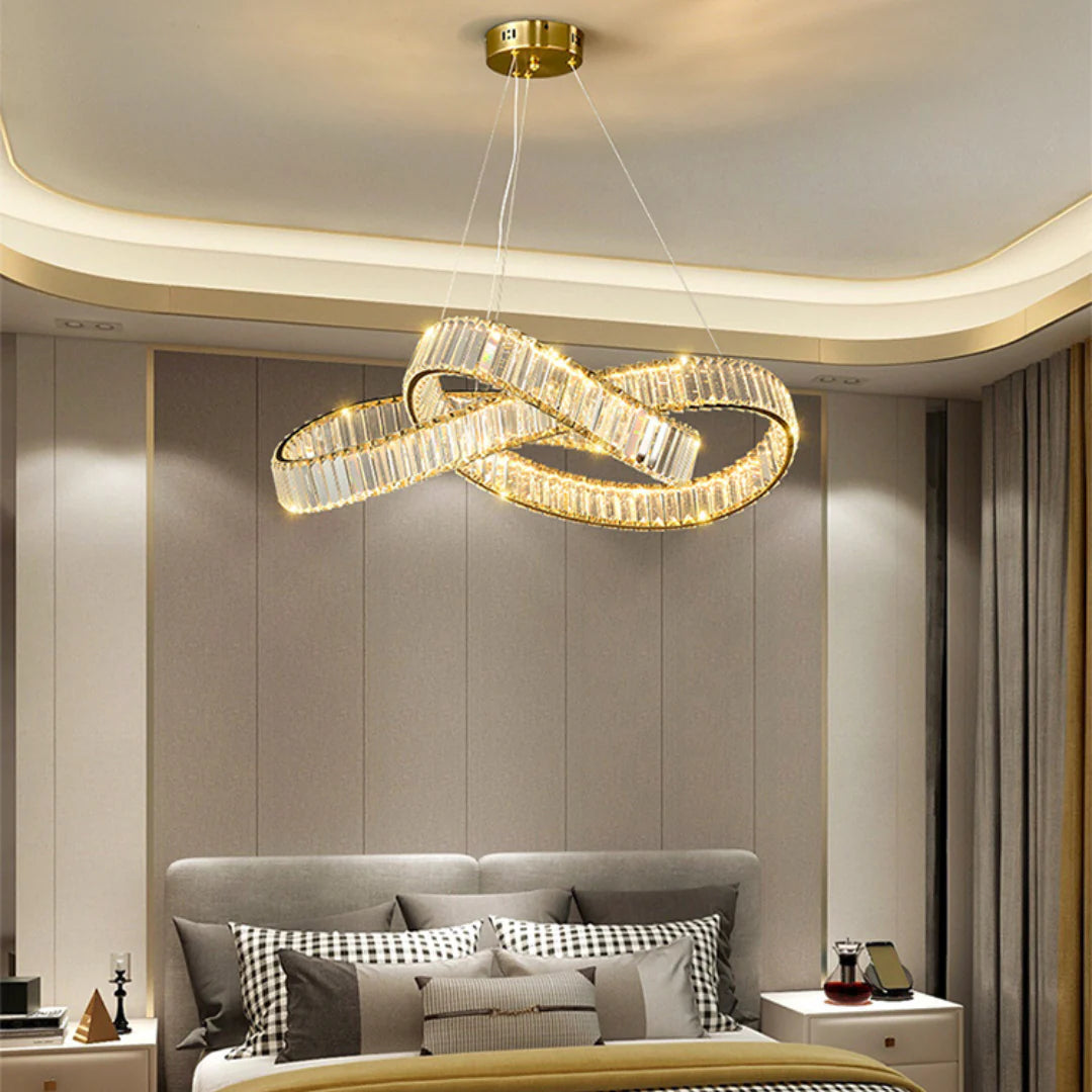 Golden Ring Round Crystal Chandelier