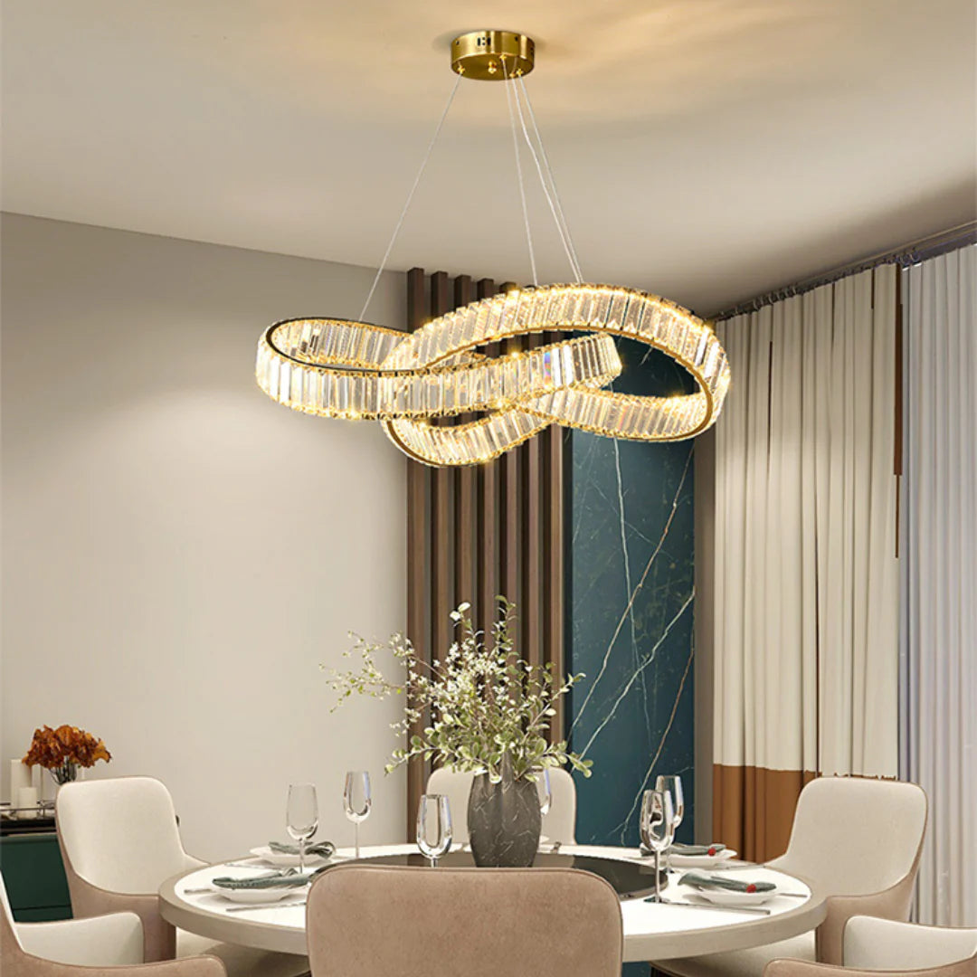 Golden Ring Round Crystal Chandelier