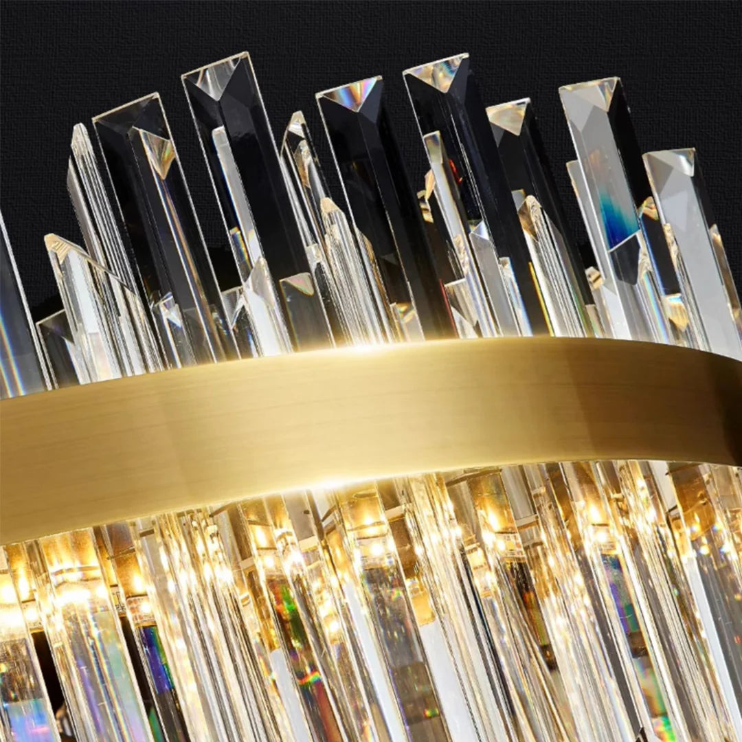 Golden Round Crystal Chandelier