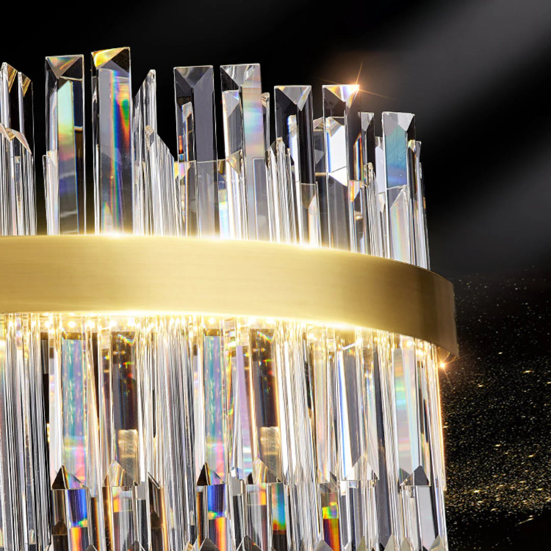 Golden Round Crystal Chandelier