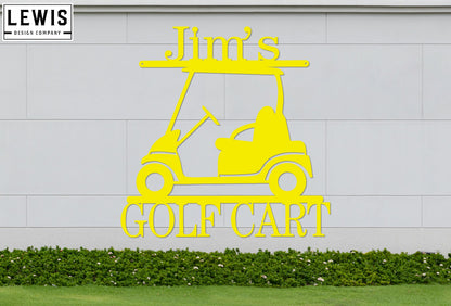 Golf Cart Custom Metal Sign | Personalized Golf Decor