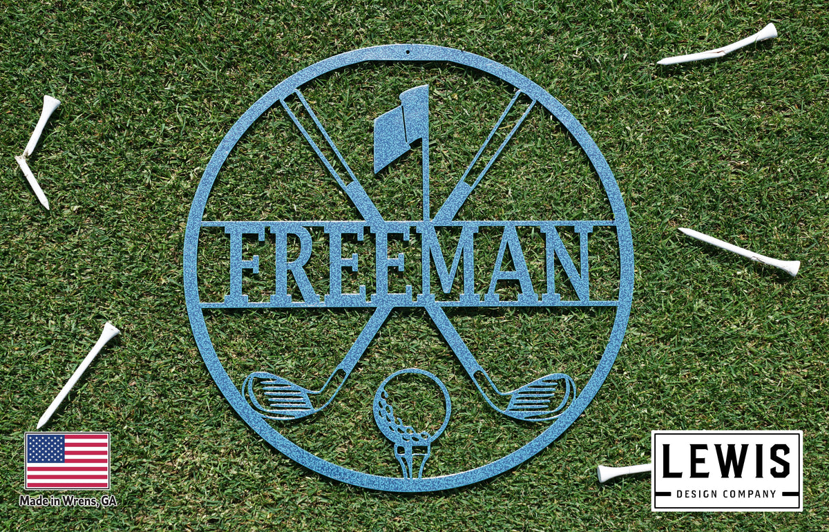 Personalized Golf Metal Sign | Custom Golf Monogram Wall Art