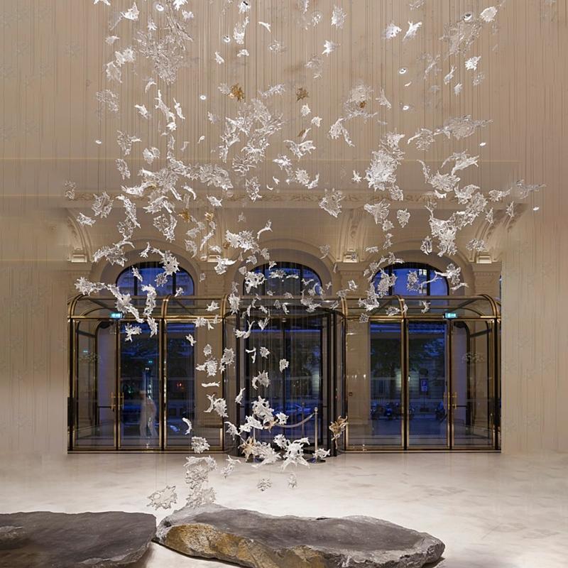 Maple Leaf Glass Chandelier