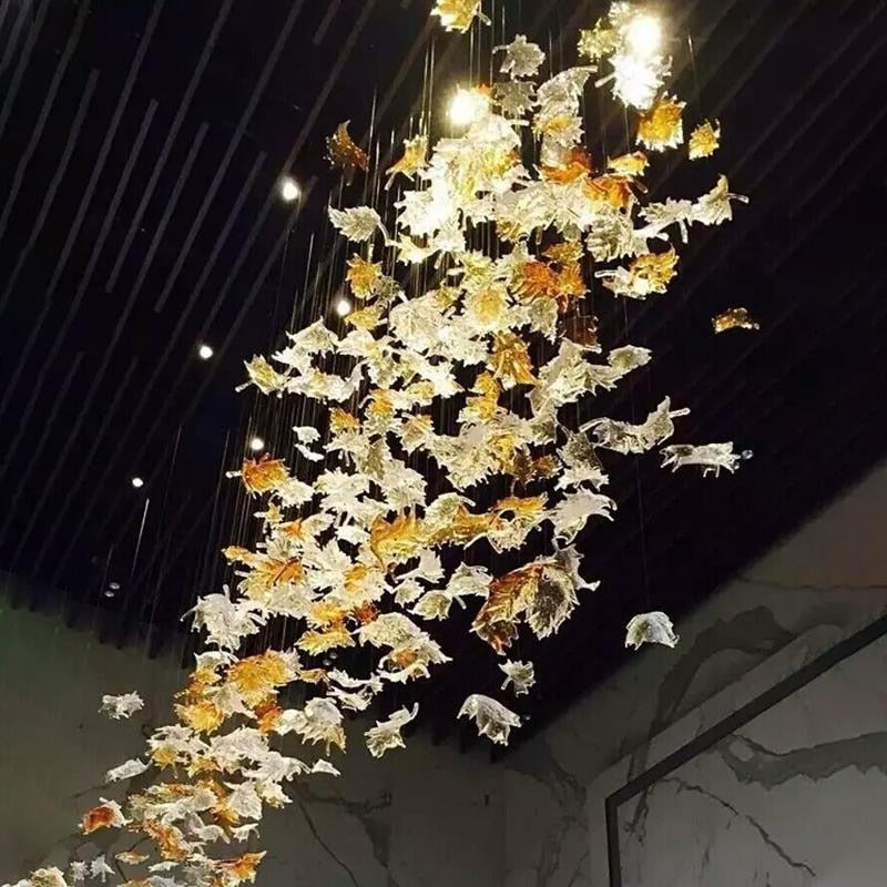 Maple Leaf Glass Chandelier