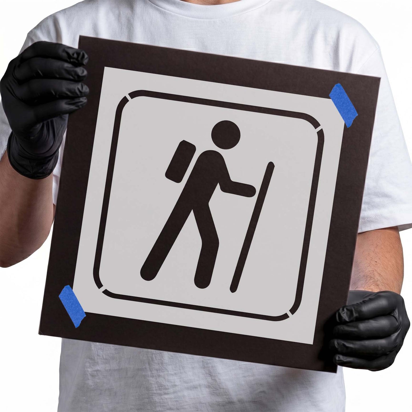 Hiking Symbol Stencil